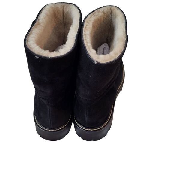 Jimmy Choo Haysel Flat Black Suede and Shearling Boot size 37 - Picture 10 of 15